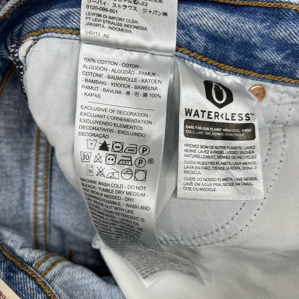 Levis Wedgie Shorts Womens 27‎ Blue Distressed Cutoff Denim High Rise Button Fly